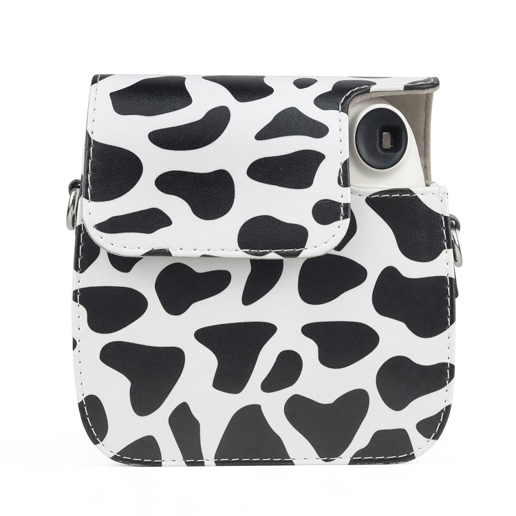 Milk Cow Full Body PU Leather Case Camera  Bag with Strap for FUJIFILM instax mini 7+, Milk Cow