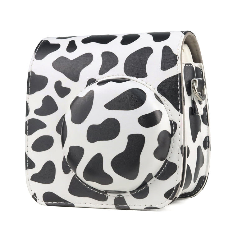 Milk Cow Full Body PU Leather Case Camera  Bag with Strap for FUJIFILM instax mini 7+, Milk Cow