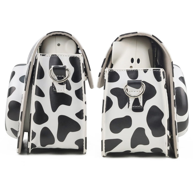 Milk Cow Full Body PU Leather Case Camera  Bag with Strap for FUJIFILM instax mini 7+, Milk Cow
