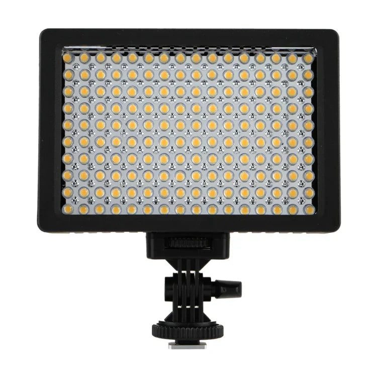 HD-160 ضوء فيديو LED أبيض على الكاميرا لإضاءة التصوير، ضوء تعبئة لكاميرات كانون، نيكون، DSLR مع 3 صفائح فلتر، HD-160