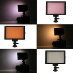 HD-160 ضوء فيديو LED أبيض على الكاميرا لإضاءة التصوير، ضوء تعبئة لكاميرات كانون، نيكون، DSLR مع 3 صفائح فلتر، HD-160