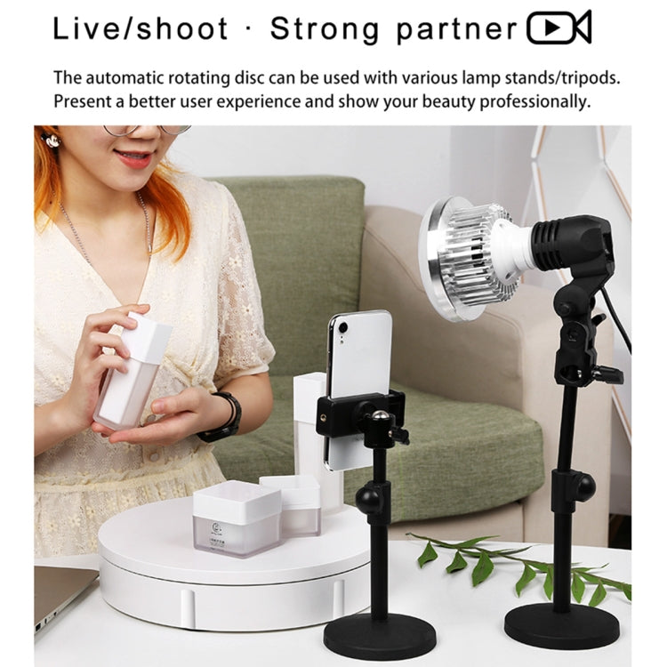 22cm Electric Rotating Display Stand Video Shooting Props Turntable, Load: 50kg, EU Plug, 22cm, EU Plug