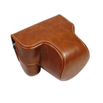 Full Body Camera PU Leather Case Bag for Sony LCE-7C / Alpha 7C / A7C 28-60mm / 40.5mm Lens, For Sony A7C