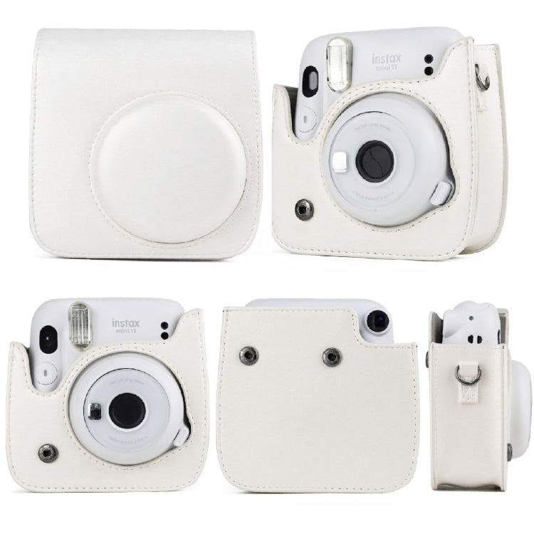 Solid Color Full Body Camera Leather Case Bag with Strap for FUJIFILM Instax mini 11