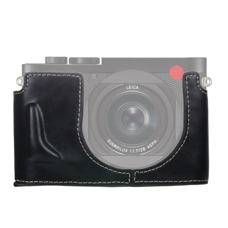 1/4 inch Thread PU Leather Camera Half Case Base for Leica Q2, For Leica Q2