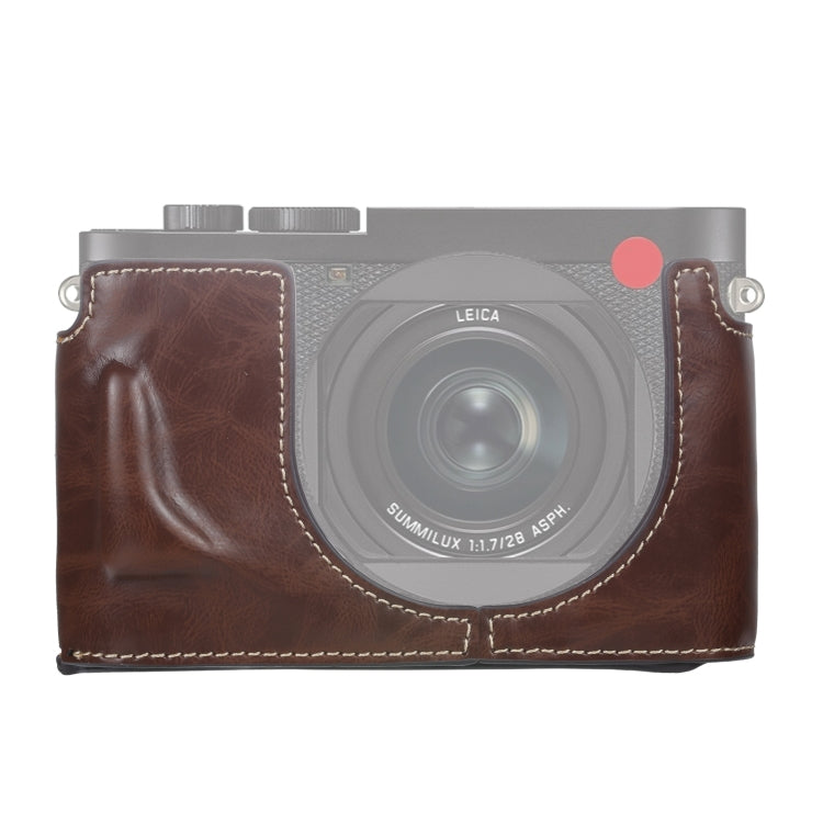 1/4 inch Thread PU Leather Camera Half Case Base for Leica Q2, For Leica Q2