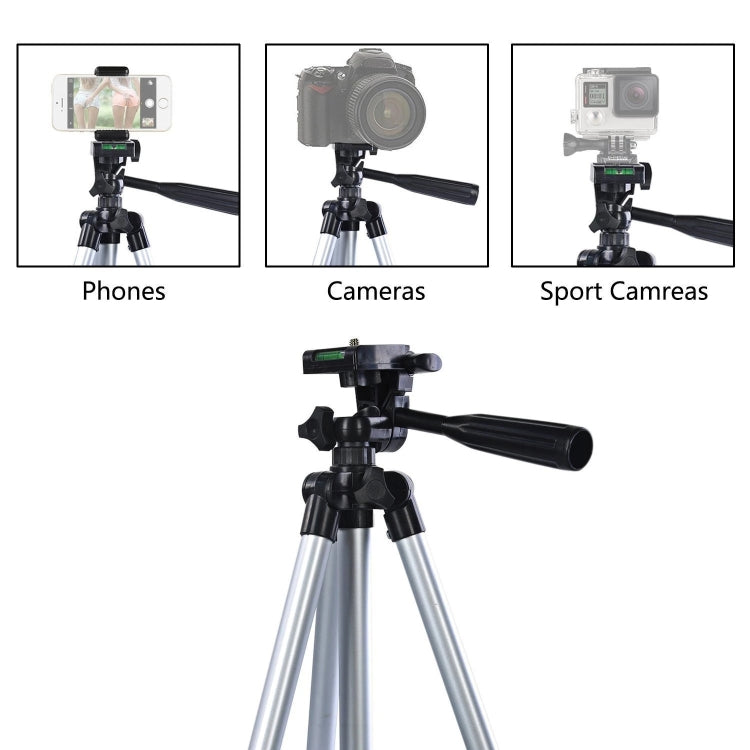 130cm 4-Section Folding Aluminum Alloy Tripod Mount with Three-Dimensional Head, L-3130 Black, L-3130 Champagne Gold, L-3130 Silver