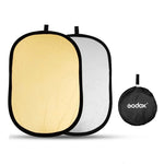 Godox FT01 2 in 1 Gold / Silver Oval Folding Reflector Board, Size: 150 x 200cm, 2 in 1 150 x 200cm
