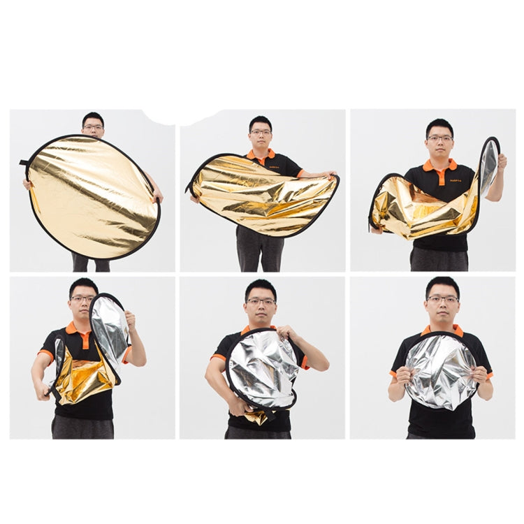 Godox FT01 2 in 1 Gold / Silver Oval Folding Reflector Board, Size: 150 x 200cm, 2 in 1 150 x 200cm