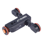 YELANGU L4X Camera Wheel Dolly II Electric Track Slider 3-Wheel Video Pulley Rolling Dolly Car with Remote Control for DSLR / Home DV Cameras, GoPro, Smartphones, Load: 3kg, L4X Dolly Car Black