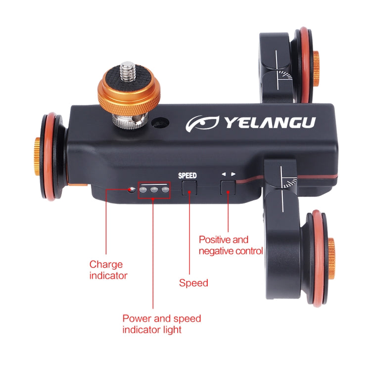 YELANGU L4X Camera Wheel Dolly II Electric Track Slider 3-Wheel Video Pulley Rolling Dolly Car with Remote Control for DSLR / Home DV Cameras, GoPro, Smartphones, Load: 3kg, L4X Dolly Car Black