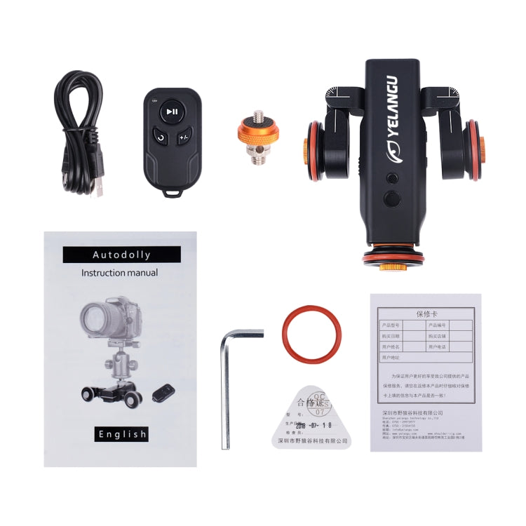 YELANGU L4X Camera Wheel Dolly II Electric Track Slider 3-Wheel Video Pulley Rolling Dolly Car with Remote Control for DSLR / Home DV Cameras, GoPro, Smartphones, Load: 3kg, L4X Dolly Car Black