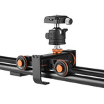 YELANGU L4X-BE YLG1817A 60cm Aluminum Alloy Splicing Slide Rail Track + 3-Wheel Video Pulley Rolling Dolly Car for SLR Cameras / Video Cameras, L4X-BE 60cm Rail Track + Dolly Car
