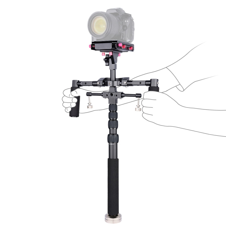 YELANGU S300 4 in 1 Multifunctional Rig + Dual Handheld Shoulder Rig + Monopod + Stabilizer for Cameras / SLR Cameras, Height Range: 63cm-170cm, YELANGU S300