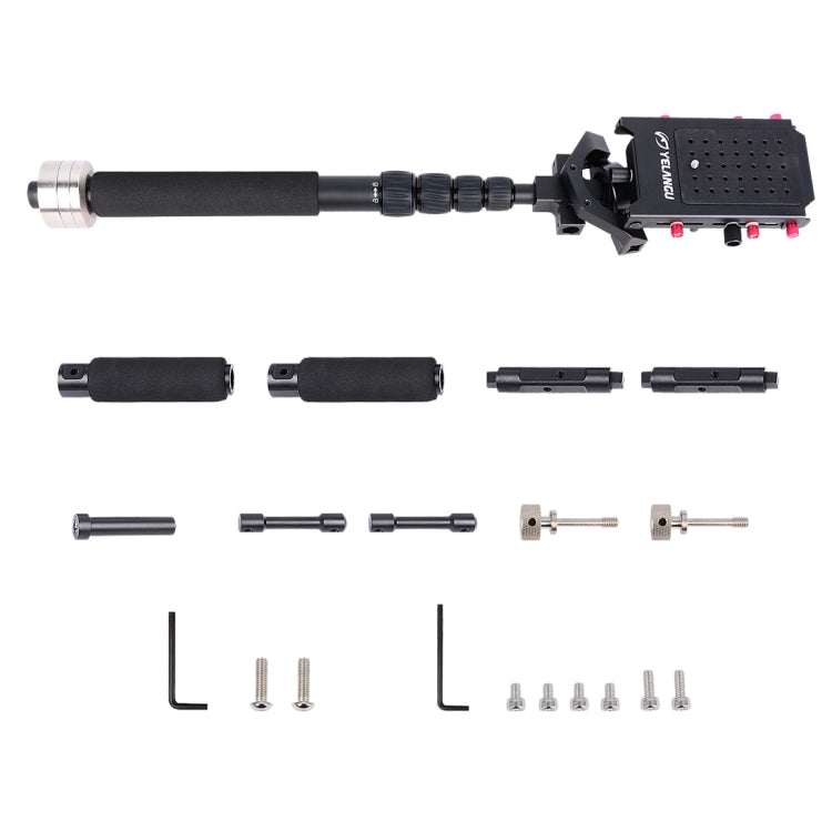 YELANGU S300 4 in 1 Multifunctional Rig + Dual Handheld Shoulder Rig + Monopod + Stabilizer for Cameras / SLR Cameras, Height Range: 63cm-170cm, YELANGU S300