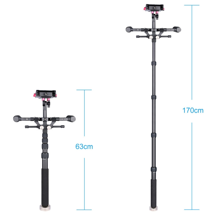 YELANGU S300 4 in 1 Multifunctional Rig + Dual Handheld Shoulder Rig + Monopod + Stabilizer for Cameras / SLR Cameras, Height Range: 63cm-170cm, YELANGU S300