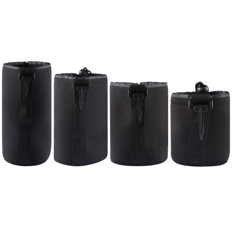 4 PCS Neoprene SLR Camera Lens Carrying Bag Pouch Bag with Carabiner, Size: 10x22cm, 10x14cm, 10x18cm, 8x10cm, 4 Size