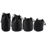 4 PCS Neoprene SLR Camera Lens Carrying Bag Pouch Bag with Carabiner, Size: 10x22cm, 10x14cm, 10x18cm, 8x10cm, 4 Size