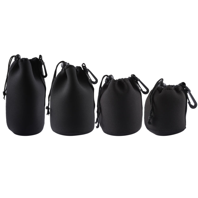 4 PCS Neoprene SLR Camera Lens Carrying Bag Pouch Bag with Carabiner, Size: 10x22cm, 10x14cm, 10x18cm, 8x10cm, 4 Size