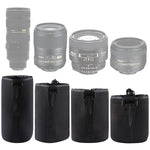 4 PCS Neoprene SLR Camera Lens Carrying Bag Pouch Bag with Carabiner, Size: 10x22cm, 10x14cm, 10x18cm, 8x10cm, 4 Size