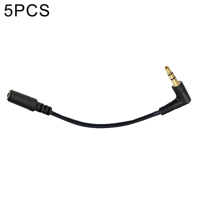 5 PCS 13cm Elbow 3.5mm Audio Male to Female PC Camera Microphone Adapter Cable, Elbow 3.5mm