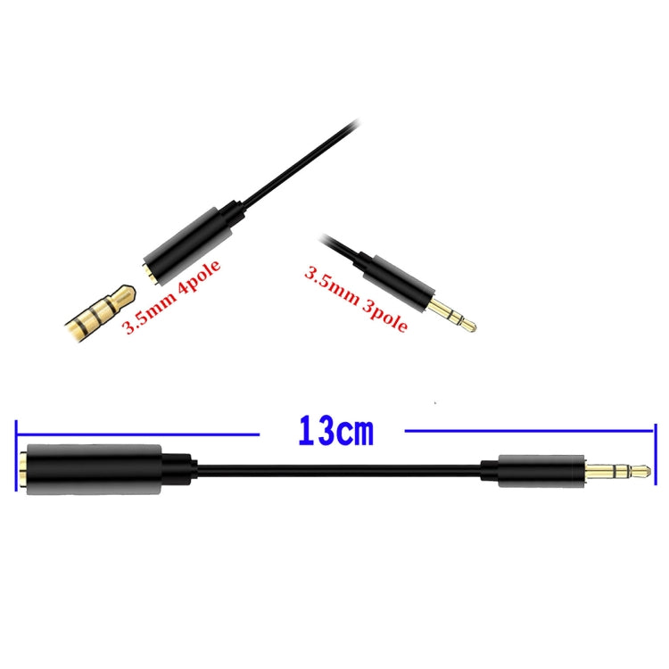 5 PCS 13cm Metal 3.5mm Audio 4 Pole Female to 3 Pole Male Microphone Adapter Cable, 4 Pole to  3 Pole Adapter Cable