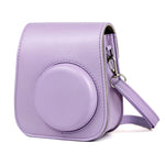 Leather Case Full Body Camera Bag with Shoulder Strap for FUJIFILM Instax mini 11, Purple