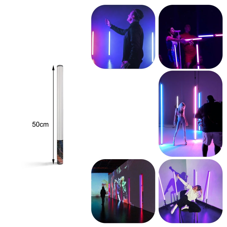 LUXCeO Mood1 50cm RGB Colorful Atmosphere Rhythm LED Stick Handheld Video Photo Fill Light, No Tripod, 50cm