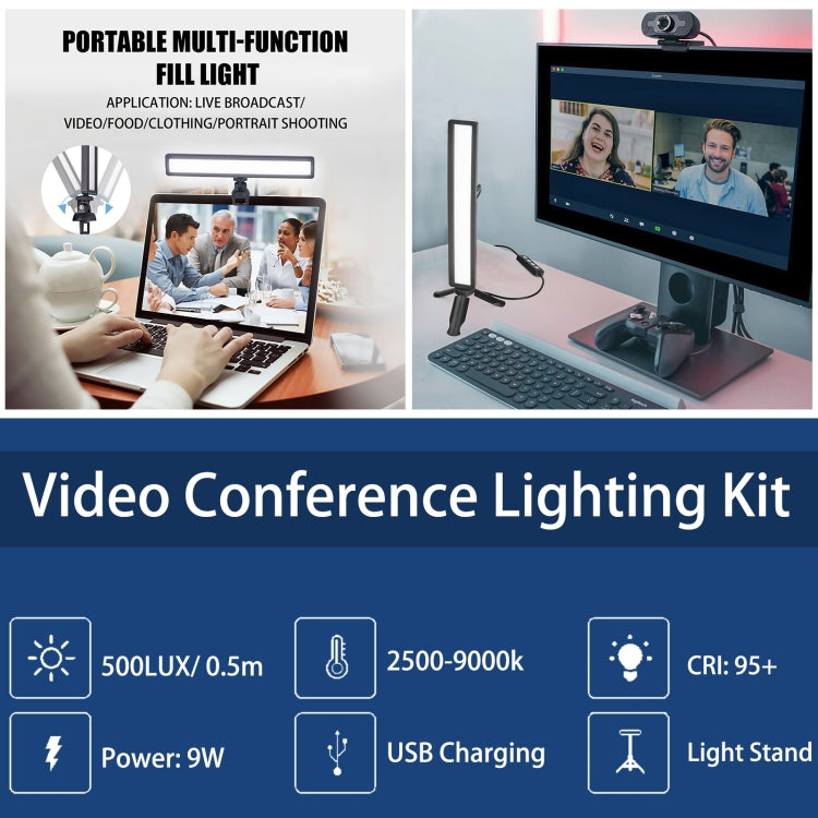 LUXCeO WS66 USB LED Live Video Light 2500K-9000K Bi-color Laptop Conference Fill Light, WS66