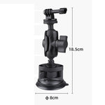 Single Suction Cup Mount Holder with Tripod Adapter & Steel Tether & Safety Buckle, Single Suction Cup