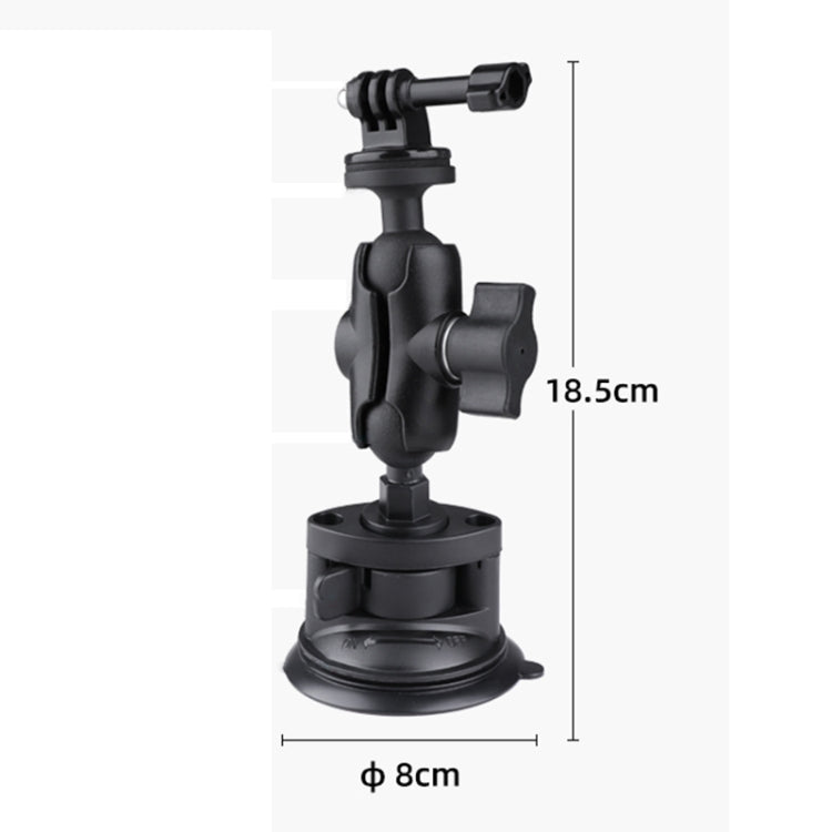 Single Suction Cup Mount Holder with Tripod Adapter & Steel Tether & Safety Buckle, Single Suction Cup