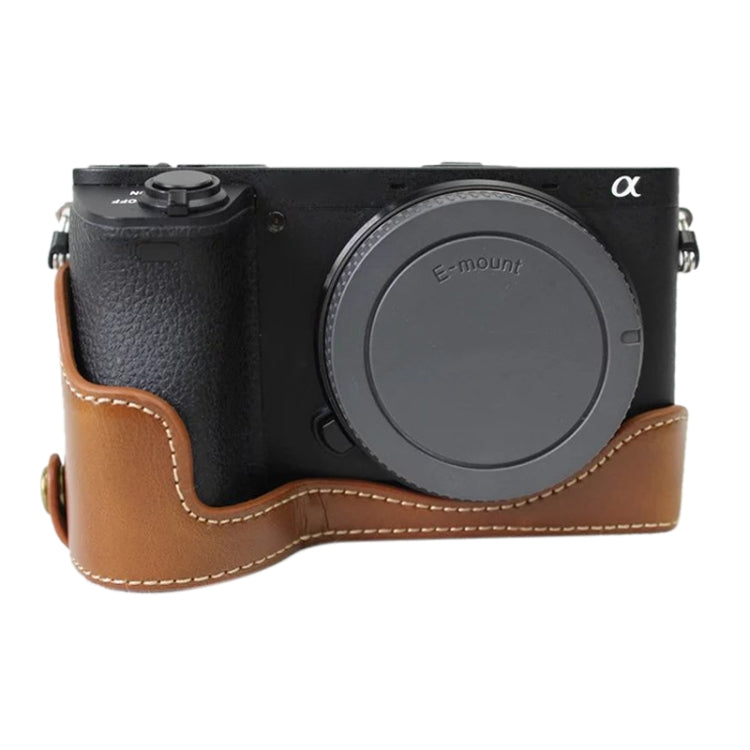 1/4 inch Thread PU Leather Camera Half Case Base for Sony ILCE-A6500 / A6500, For Sony ILCE-A6500 / A6500