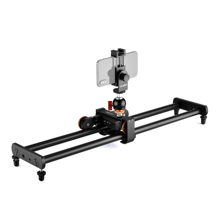 YELANGU L60E 60cm Slide Rail Track + L4 3-Wheel Video Dolly with Phone Clamp & Ballhead, L60E+L4X+PC03+T1