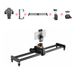 YELANGU L60E 60cm Slide Rail Track + L4 3-Wheel Video Dolly with Phone Clamp & Ballhead, L60E+L4X+PC03+T1