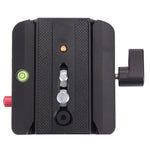 Fittest FC-501 Quick Release Assembly Aluminium Alloy Clamp Adapter with Quick Release Sliding Plate for Manfrotto Tripod 577 Replacement, FC-501