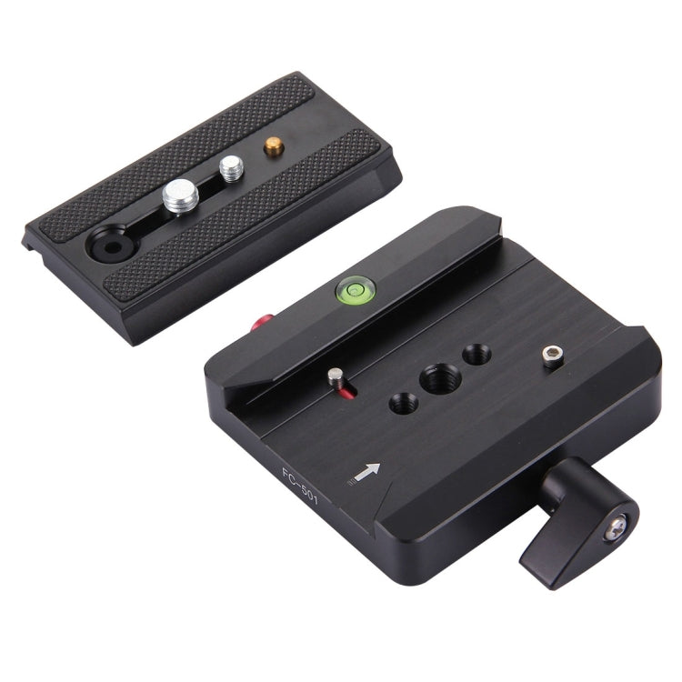 Fittest FC-501 Quick Release Assembly Aluminium Alloy Clamp Adapter with Quick Release Sliding Plate for Manfrotto Tripod 577 Replacement, FC-501