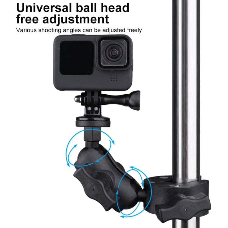 Extended Version 360 Rotation Adjustable Action Camera Bike Motorcycle Handlebar Holder with Phone Clamp, Extended Version with Phone Clamp
