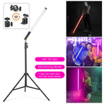 LUXCeO Mood1 85cm RGB Colorful Atmosphere Rhythm LED Stick Handheld Video Photo Fill Light with Tripod, 85cm with Tripod