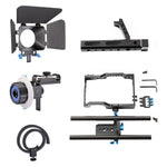 YELANGU YLG1105A Handle Video Camera Cage Stabilizer Kit with Matte Box & Follow Focus for Panasonic Lumix DMC-GH4 & G7 / Sony A7 & A7S & A7R & A7RII & A7SII, YLG1105A