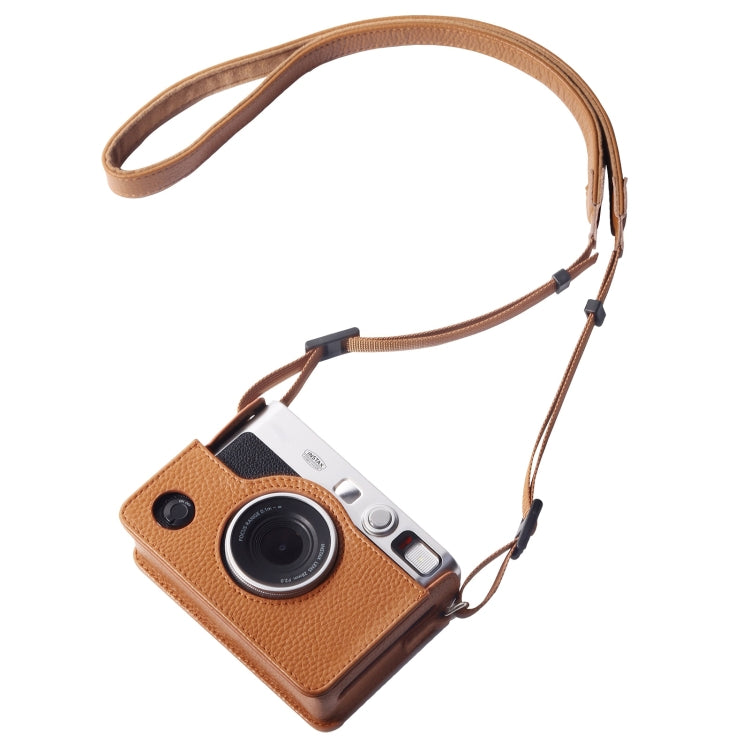 حقيبة جلدية أصلية كاملة الجسم لكاميرا FUJIFILM instax mini Evo مع حزام، لكاميرا FUJIFILM instax mini Evo