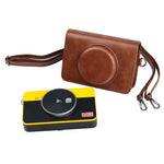 For Kodak Mini Shot2 Retro / C210R instax Full Body Camera PU Leather Case Bag with Strap, For Kodak Mini Shot2 Retro / C210R