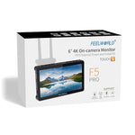 FEELWORLD F5 Pro V4 6 inch Touch Screen DSLR Camera Field Monitor 3D LUT 4K HDMI Input Output Tilt Arm, F5 Pro V4