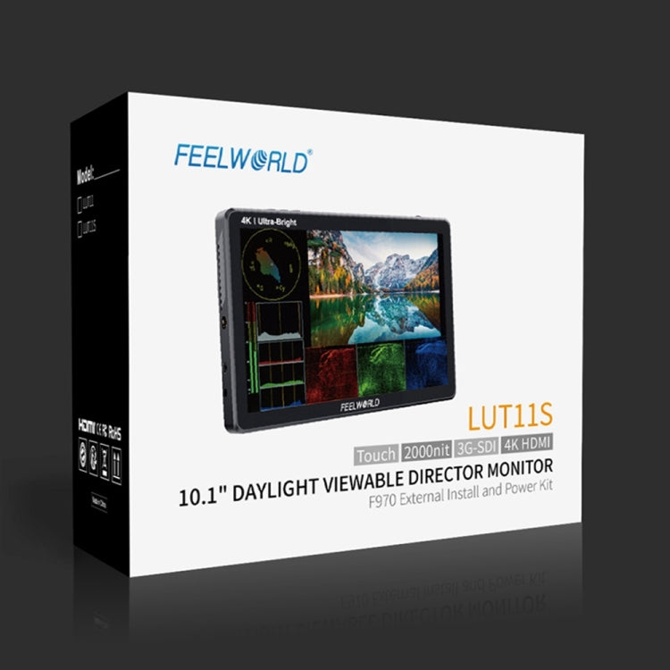 FEELWORLD LUT11S 10.1 inch Ultra High Bright 2000nit Touch Screen DSLR Camera Field Monitor, 3G-SDI 4K HDMI Input Output 1920 x 1200 IPS Panel, LUT11S