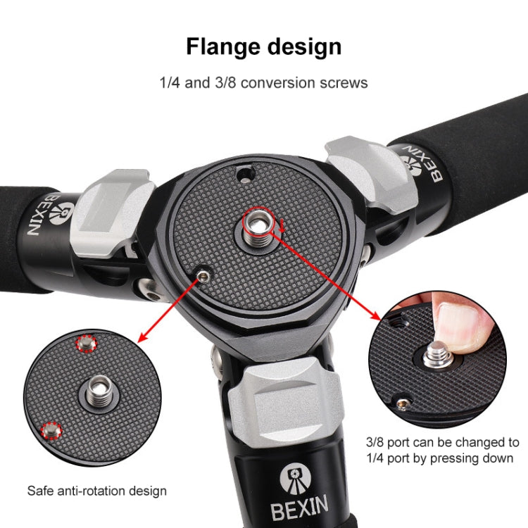 BEXIN RC334 Portable Collapsible Carbon Fiber Camera Tripod with K44 Panoramic BallHead, RC334+K44