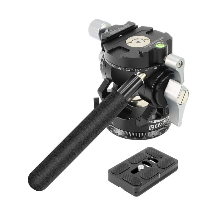 BEXIN DT-02R/S 2D 720 Degree Panorama Heavy Duty Tripod Action Fluid Drag Head with Quick Release Plate, DT-02R/S