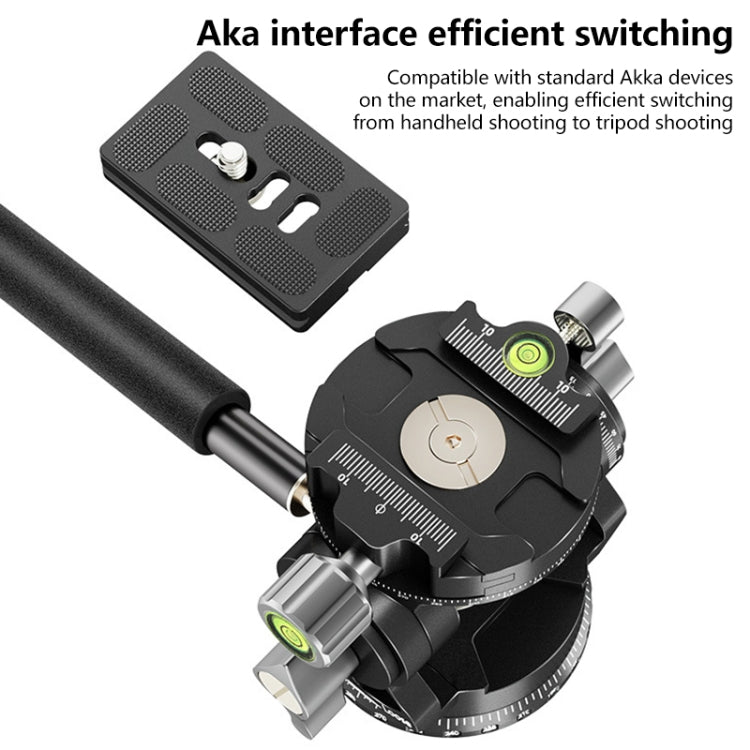 BEXIN DT-02R/S 2D 720 Degree Panorama Heavy Duty Tripod Action Fluid Drag Head with Quick Release Plate, DT-02R/S