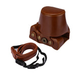 Full Body Camera PU Leather Case Bag with Strap for Canon EOS M6, For EOS M6(15-45mm)