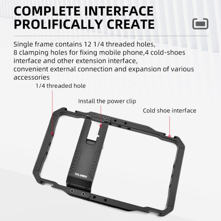 YELANGU LW-B01-1 Vlogging Live Broadcast Smartphone Video Rig Metal Cage, LW-B01-1