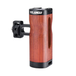 YELANGU LW-B01-2 Side Wooden Handle Handgrip with Cold Shoe for LW-B01 Camera Cage, LW-B01-2