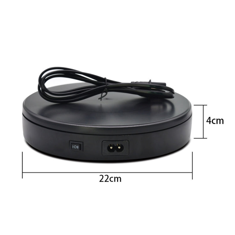 22cm Electric Rotating Turntable Display Stand Live Video Shooting Props Turntable Jewelry Shoes Display Platform, EU Plug, 22cm